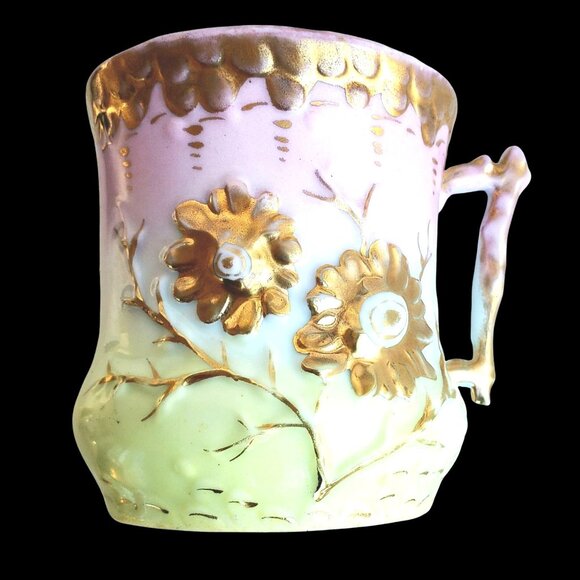 Antique Shaving Mug Victorian Porcelain Scuttle Cup - Picture 10 of 10